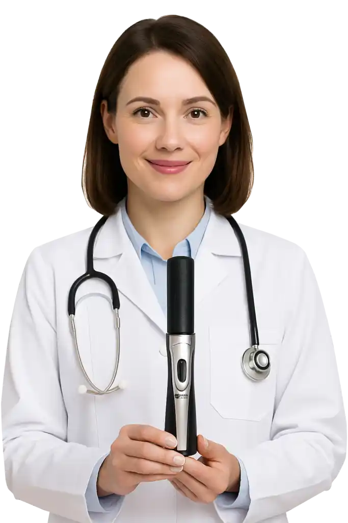 Woman using LION Care device